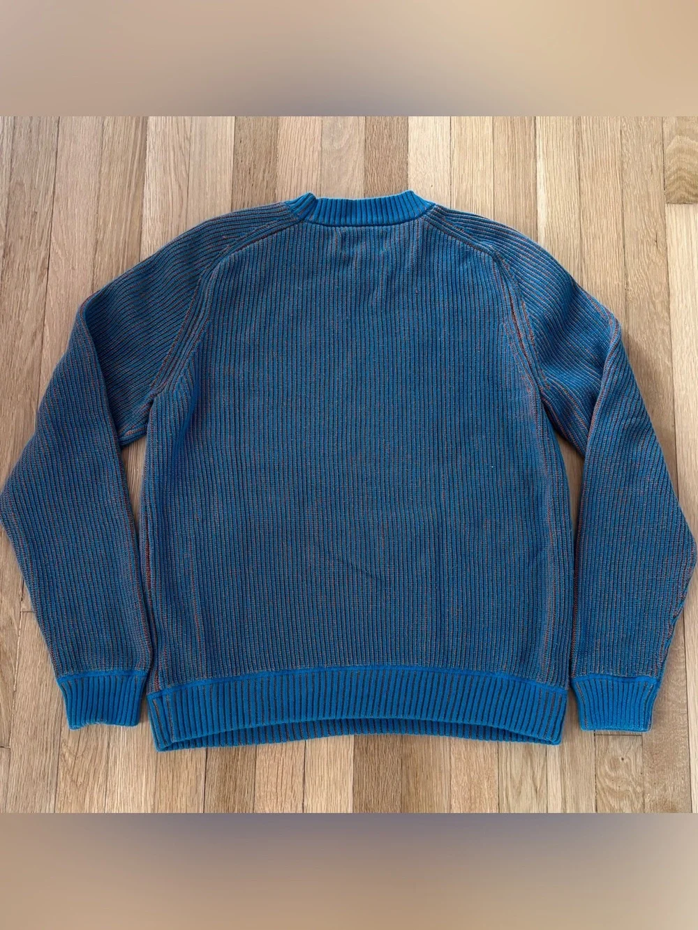 Vintage 90s Territory Ahead Chunky Ribbed Knit Sweater Mens L Blue Orange